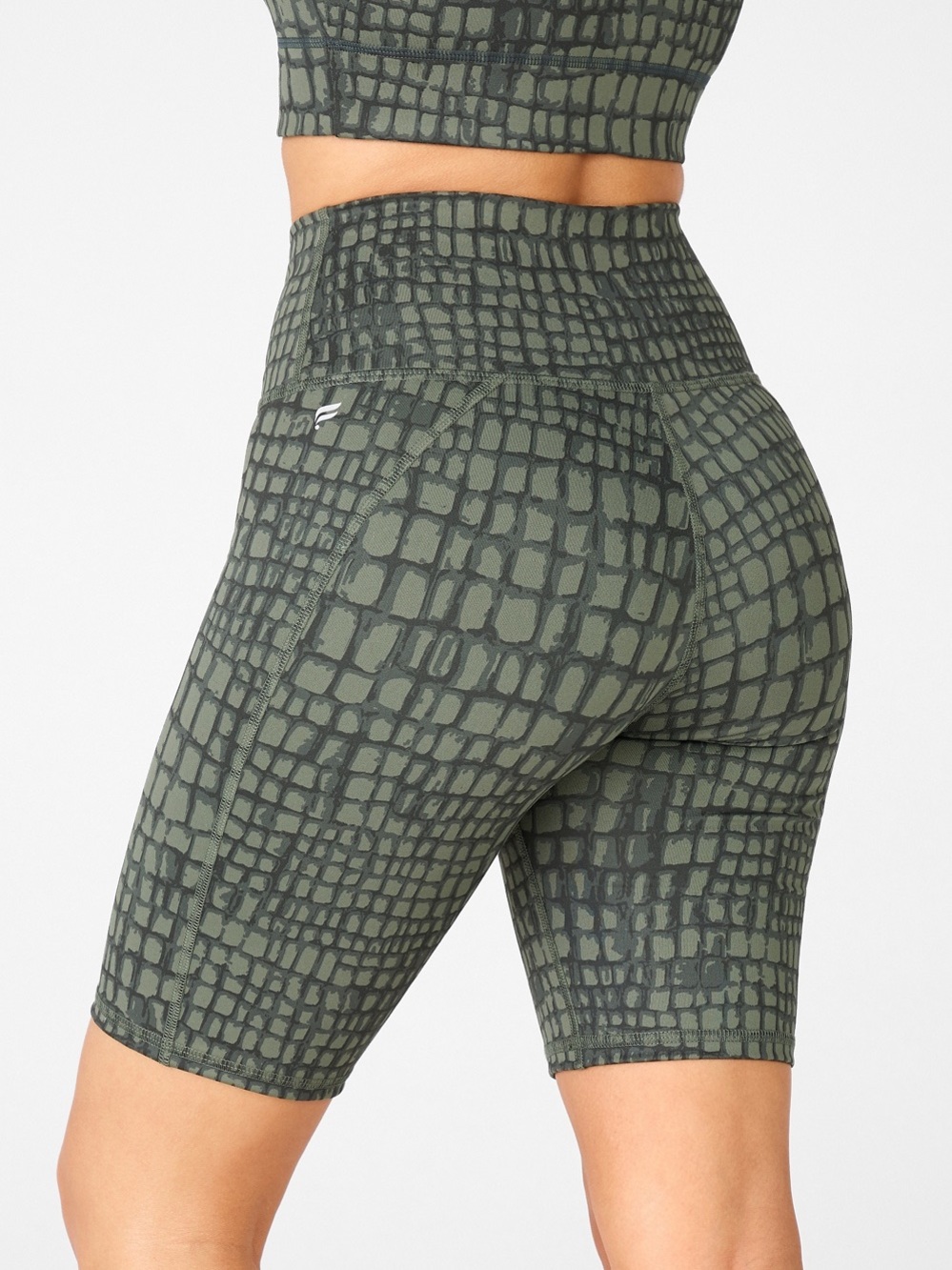 Fabletics Define Power Hold 9” High Waist Shorts - Crocodile Print
